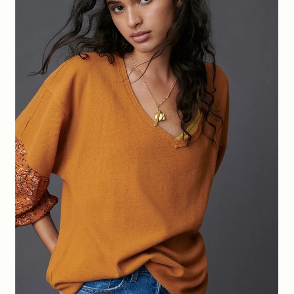Anthropologie rust Annette Top - Picture 1 of 9